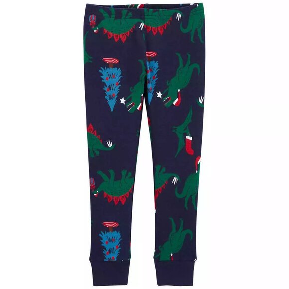 NEW Carter's 4 Piece Cotton Snug Fit Christmas Santa Claus Reindeer Dinosaur Pjs - Picture 4 of 8